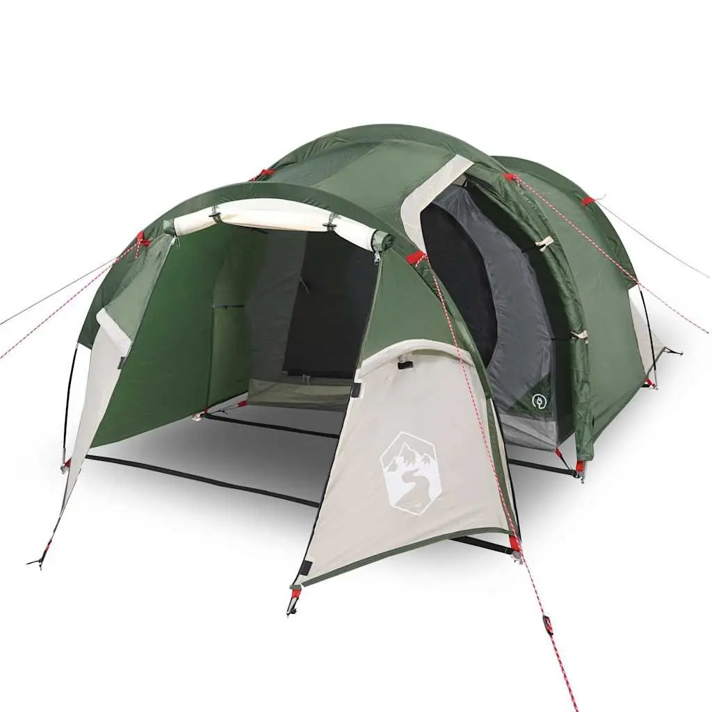 Camping Tent Polyester 2-Person Green Tunnel Style Waterproof