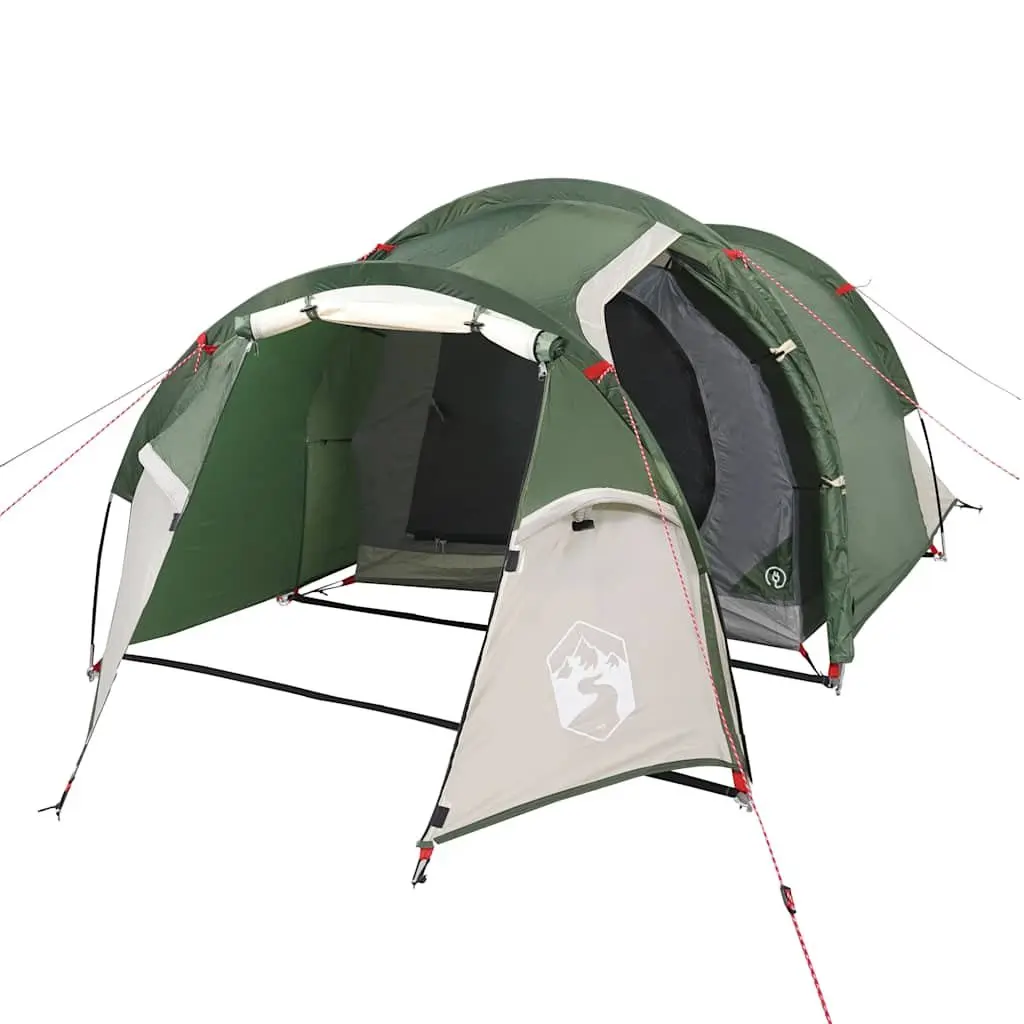 Camping Tent Polyester 2-Person Green Tunnel Style Waterproof
