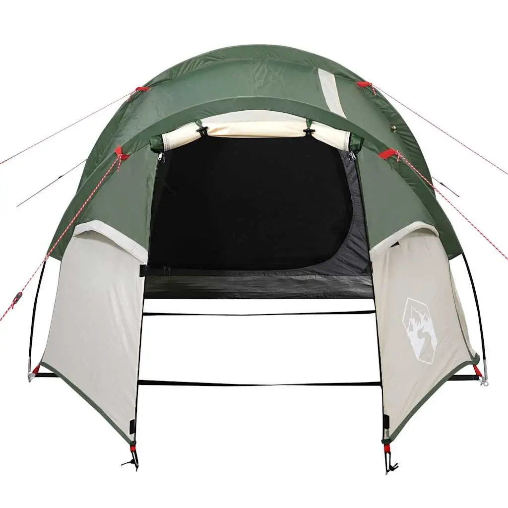 Camping Tent Polyester 2-Person Green Tunnel Style Waterproof