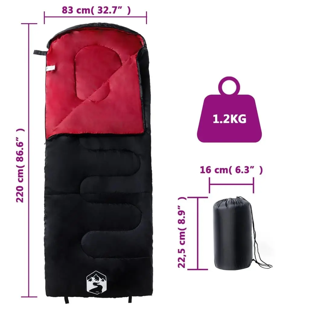Sleeping Bag Polyester 3-4 Seasons Water-Resistant Red