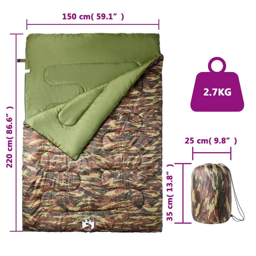 Double Sleeping Bag with Pillows for Camping