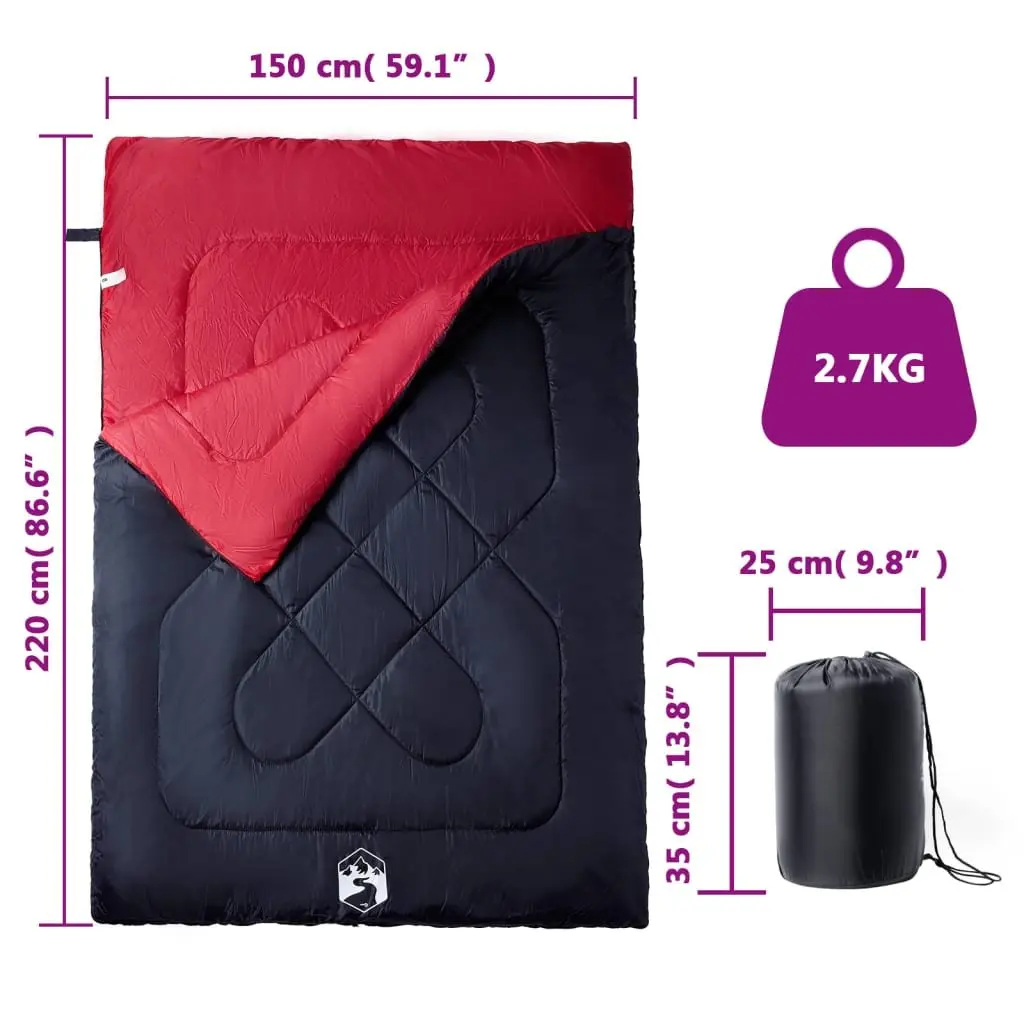 Double Sleeping Bag for Camping with Pillows