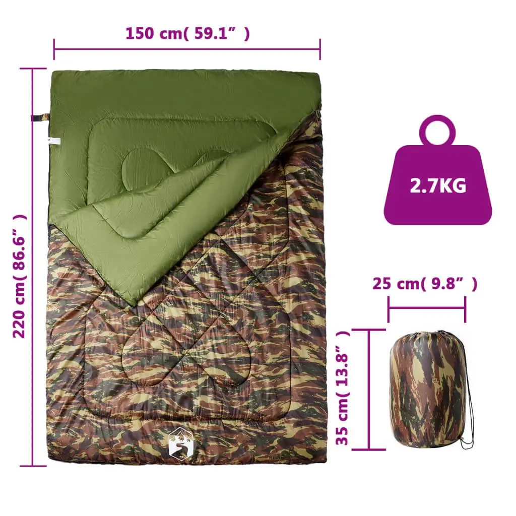 Double Sleeping Bag with Pillows for Couples