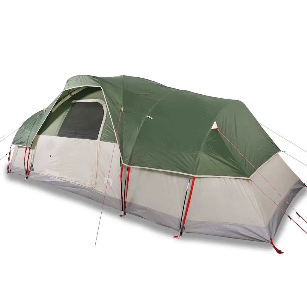 Dome Tent Fibreglass 11-Person Green Waterproof Polyester