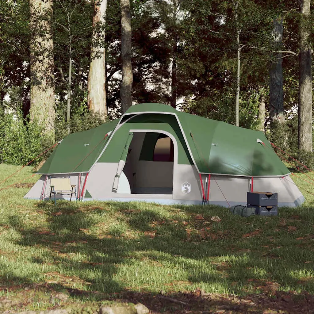 Dome Tent Fibreglass 11-Person Green Waterproof Polyester