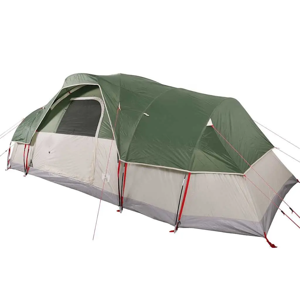 Dome Tent Fibreglass 11-Person Green Waterproof Polyester