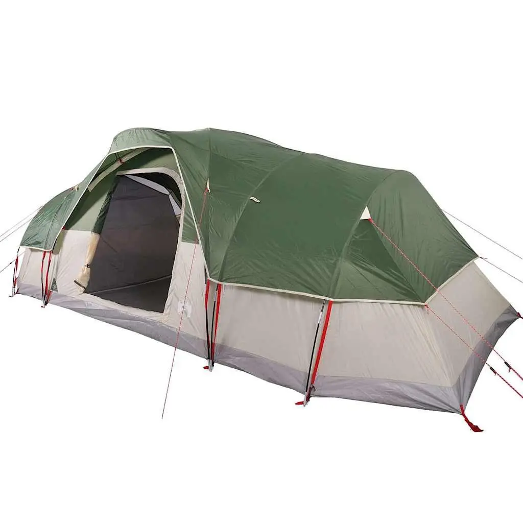 Dome Tent Fibreglass 11-Person Green Waterproof Polyester