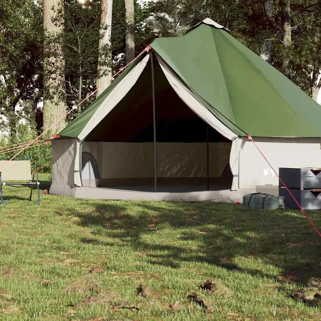 8-Person Family Camping Tent Tipi Style Green