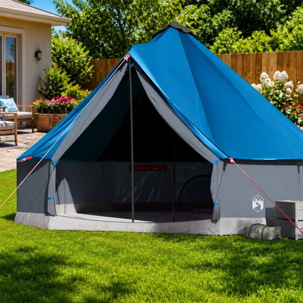 10-Person Tipi Tent in Blue for Family Camping