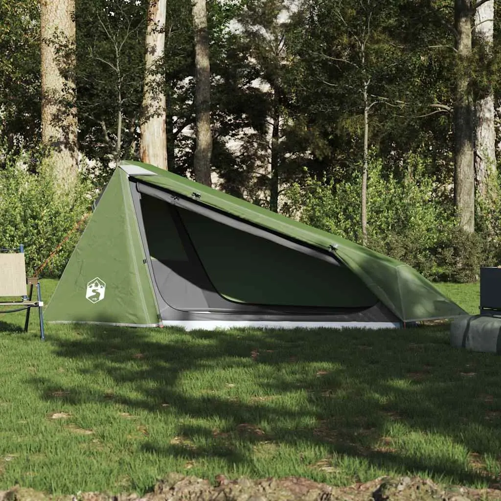Camping Tent Polyester 1-Person Tunnel Waterproof Green
