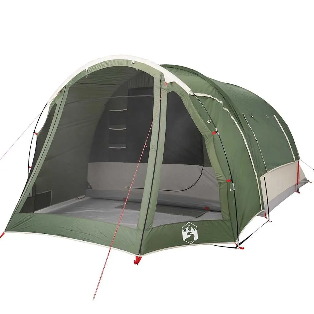 Family Tent Polyester 6-Person Green Waterproof Outdoor Shelter
