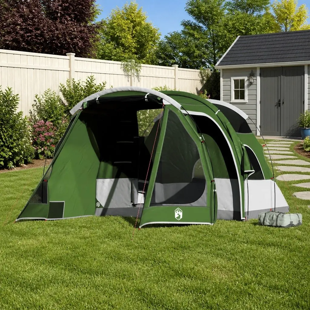 Green Waterproof 4-Person Camping Tent with Fibreglass Poles
