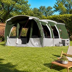 Durable 8-Person Family Tunnel Tent in Green