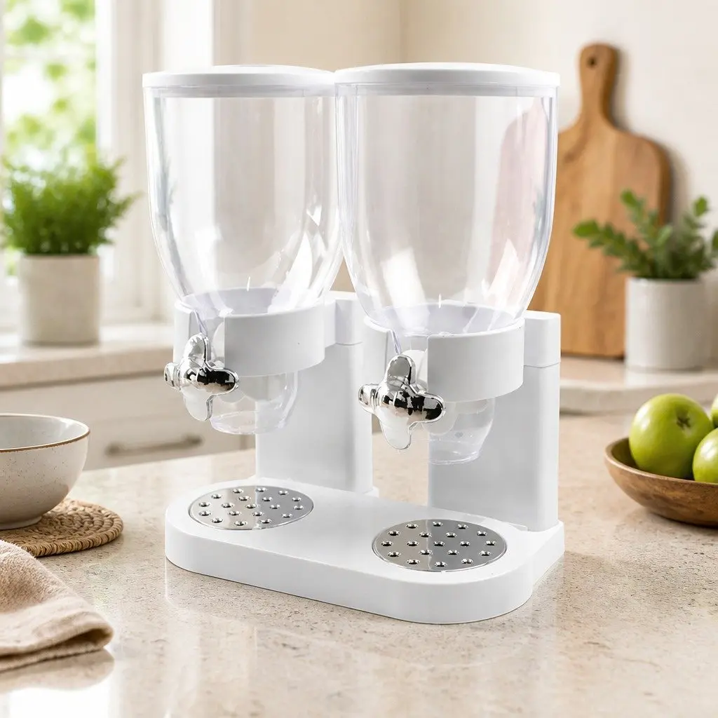 Double Cereal Dispenser for Dry Food