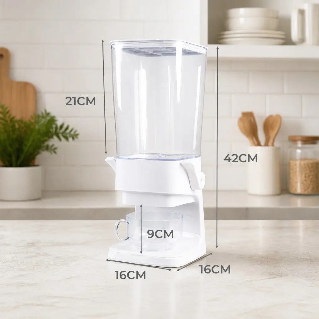 Cereal Dispenser PS White 5.5L Kitchen Pantry Organiser