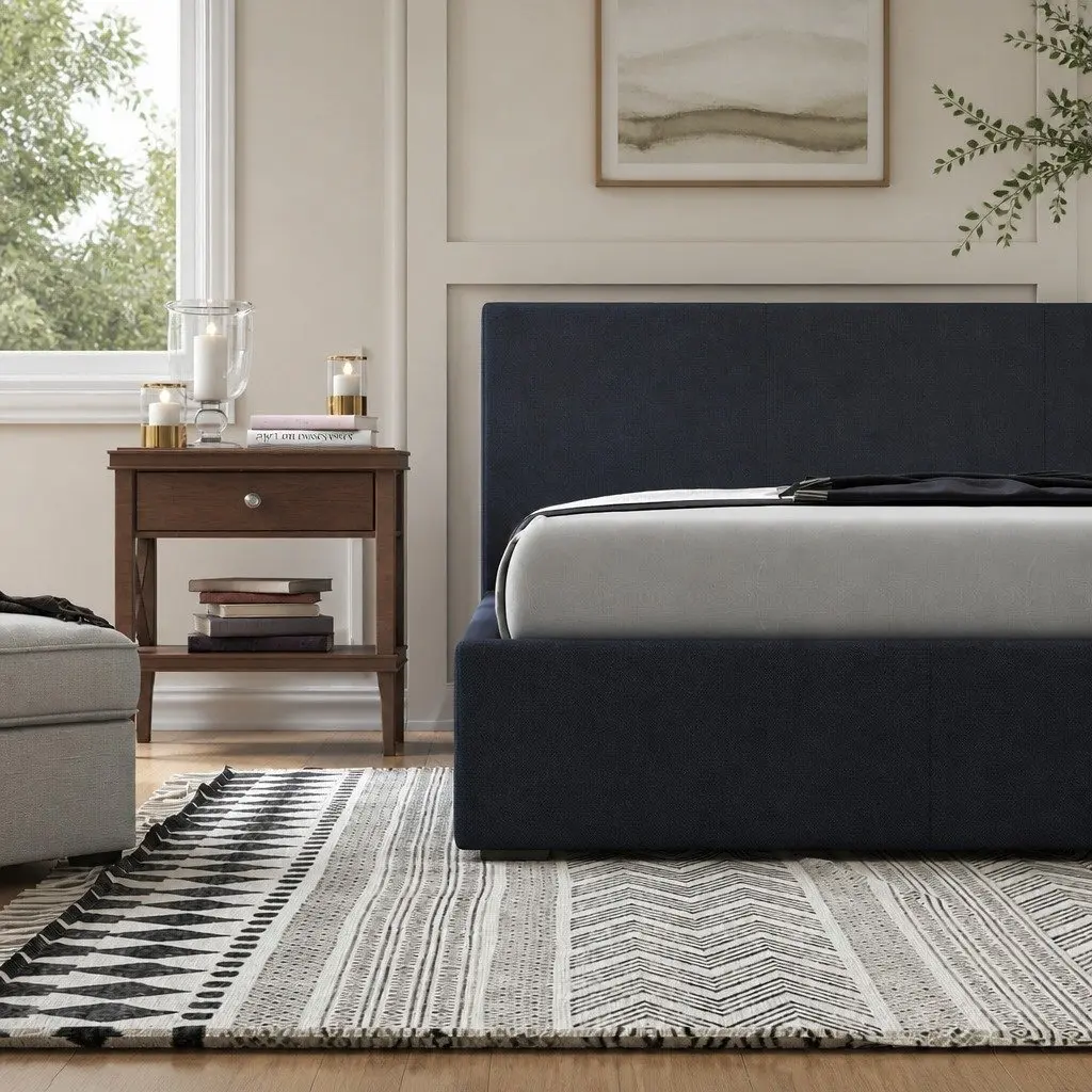 Gas Lift Bed Frame with Headboard for King Single