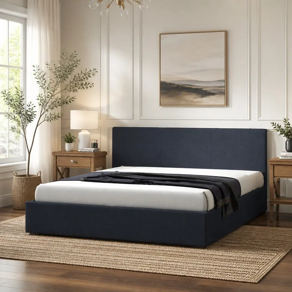 Gas Lift Bed Frame with Headboard for King Single