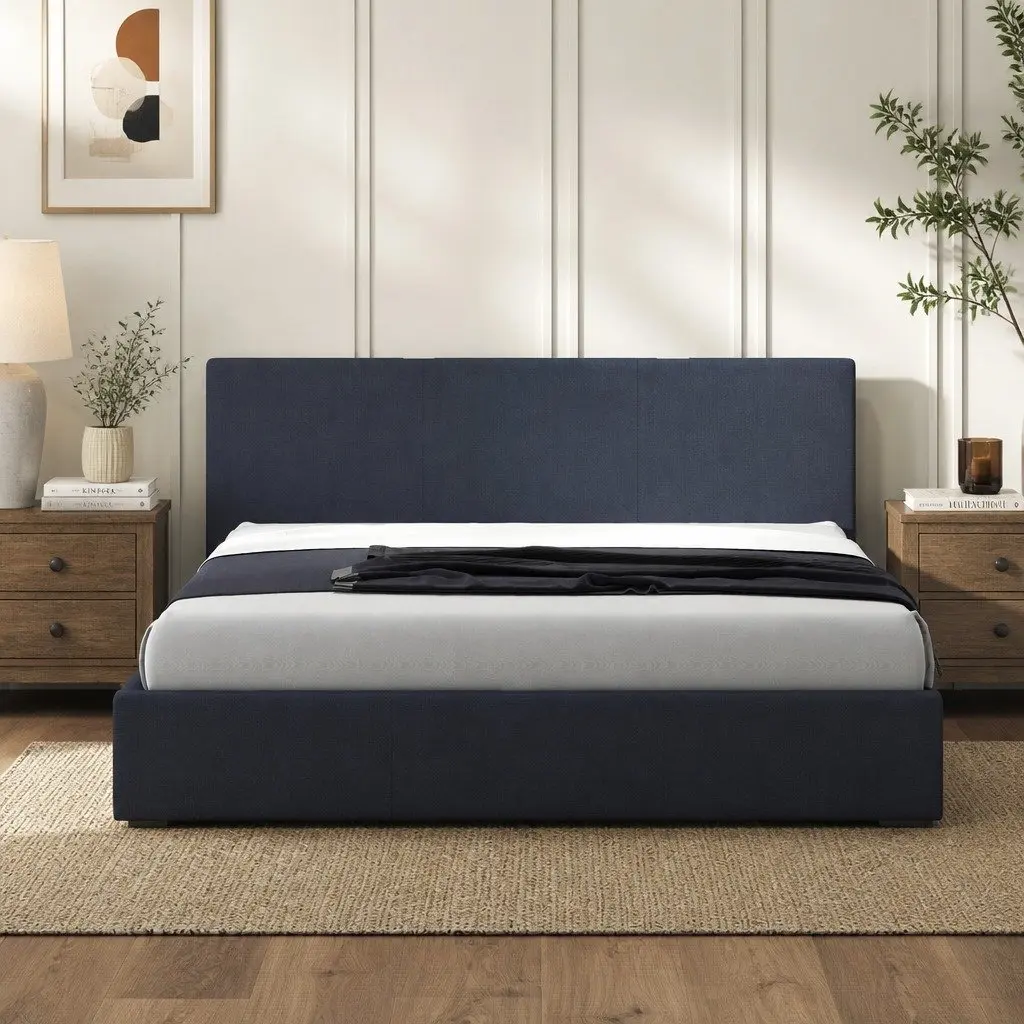 Gas Lift Bed Frame with Headboard for King Single