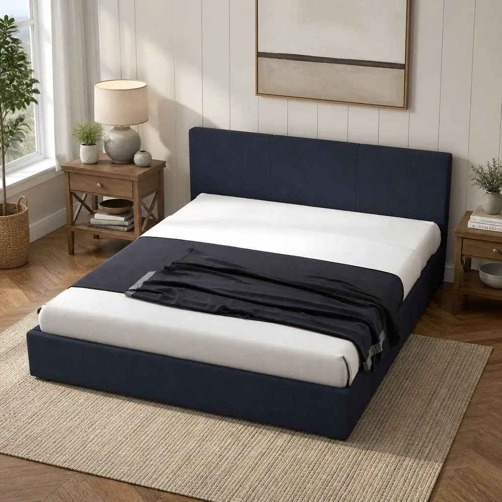 Gas Lift Bed Frame with Headboard for King Single