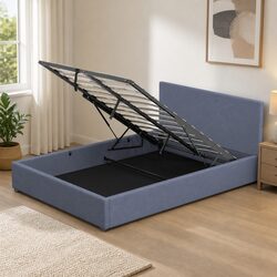 Single Gas Lift Bed Frame with Headboard Storage Modern Bedroom Furniture