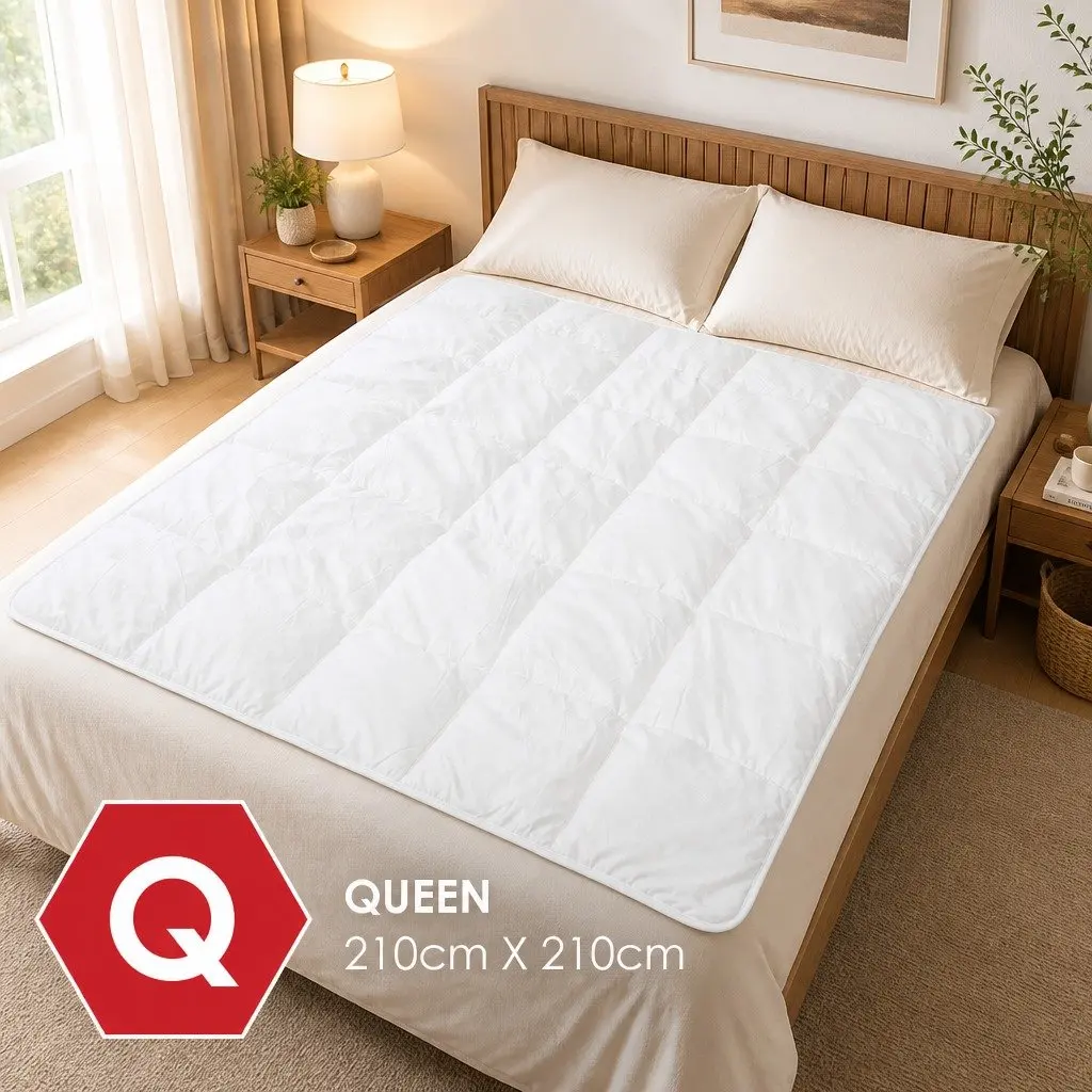Queen Quilt Microfibre Silk Blend 210x210cm Lightweight Soft Breathable