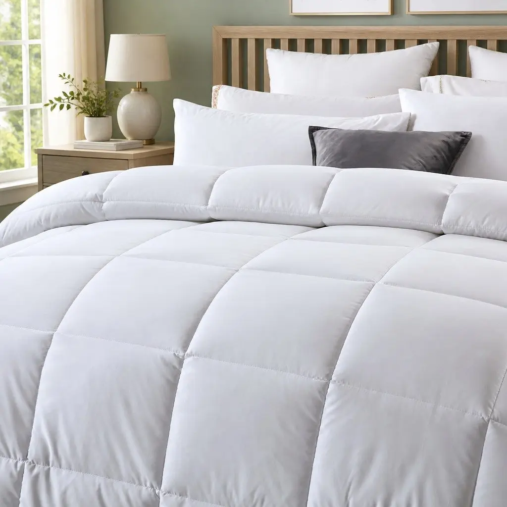 Queen Quilt Microfibre Silk Blend 210x210cm Lightweight Soft Breathable