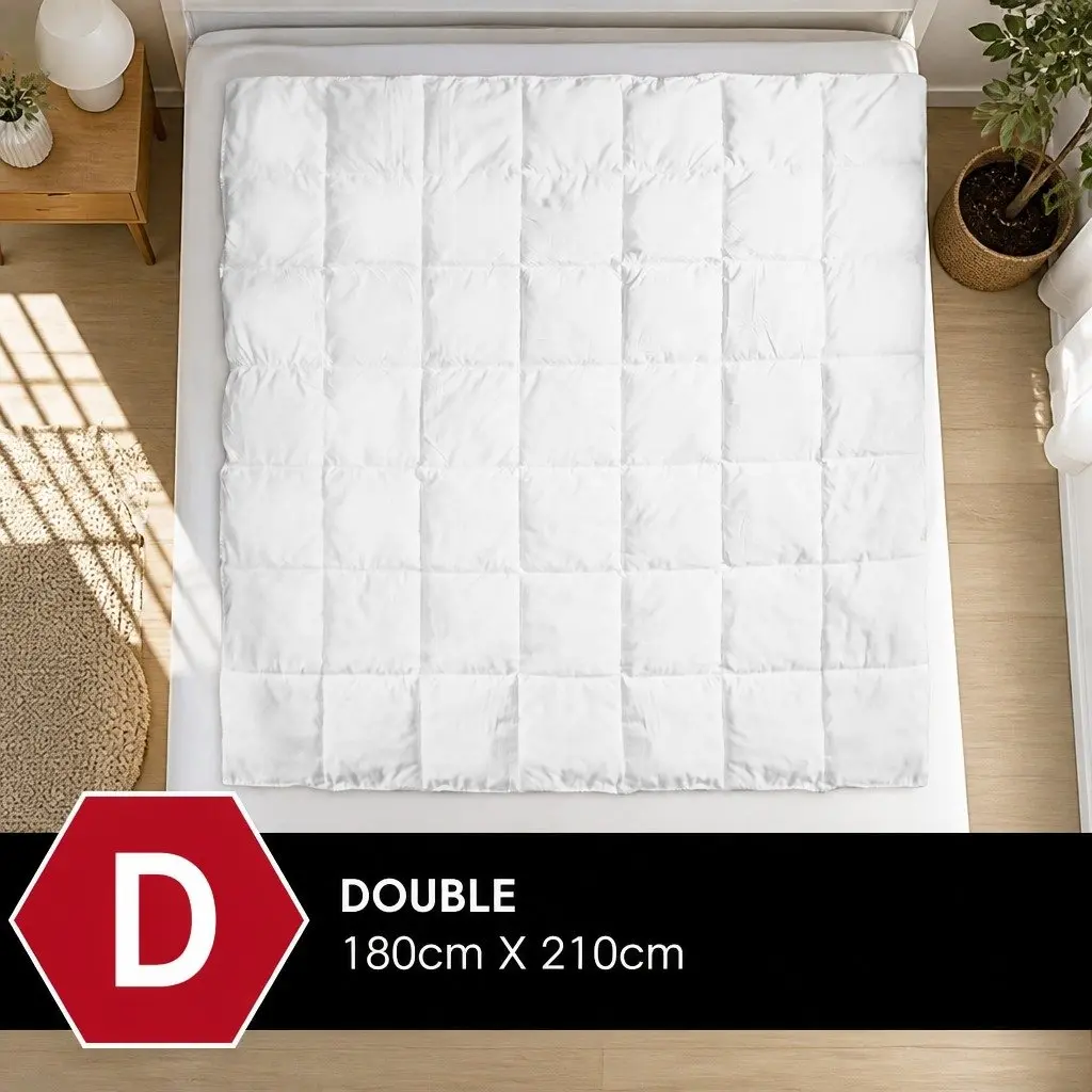 Double Quilt Bamboo Blend 250GSM Breathable Moisture-Wicking Comforter Lightweight Temperature Regulating