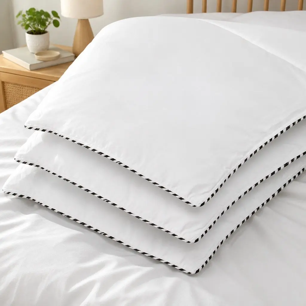 Double Quilt Bamboo Blend 250GSM Breathable Moisture-Wicking Comforter Lightweight Temperature Regulating