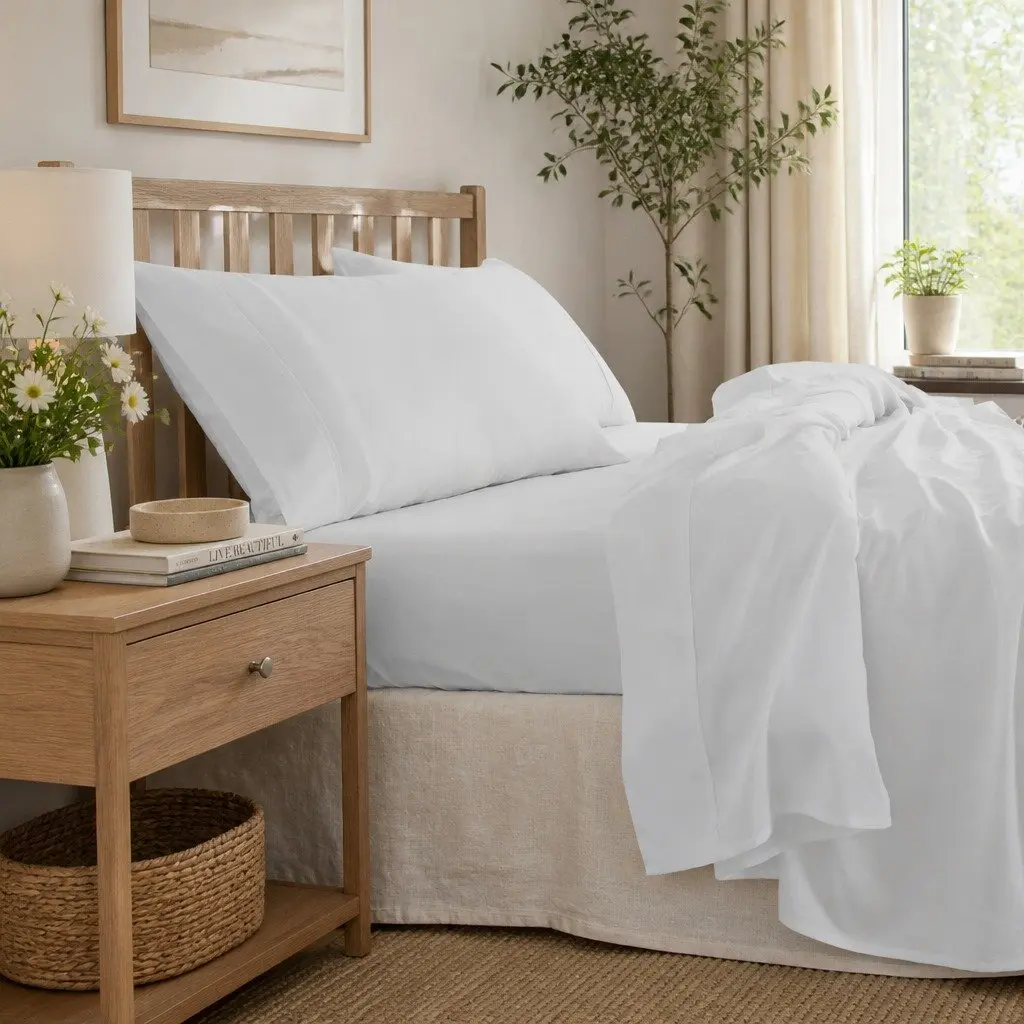 Bamboo Cotton Queen Sheet Set 1000TC Cool Grey Hypoallergenic Moisture Wicking Soft Texture Flat Fitted Pillowcases