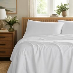 King Bamboo Cotton Sheet Set 1000TC Flat Fitted Pillowcases Cool Grey Bed Linen