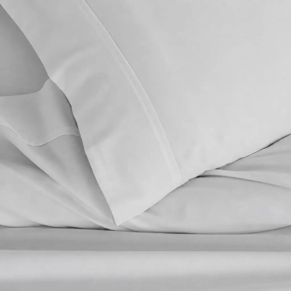 Bamboo Cotton Sheet Set 1000TC Flat Fitted Pillowcases Cool Grey
