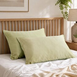 Mulberry Silk Pillowcase Twin Pack 51x76cm Sage Hypoallergenic Breathable Sleep