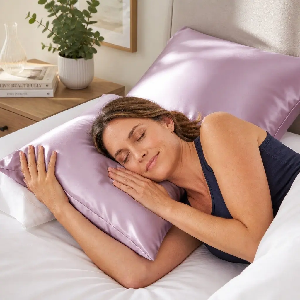 Mulberry Silk Pillowcase Hypoallergenic 51x76cm Lilac Twin Pack