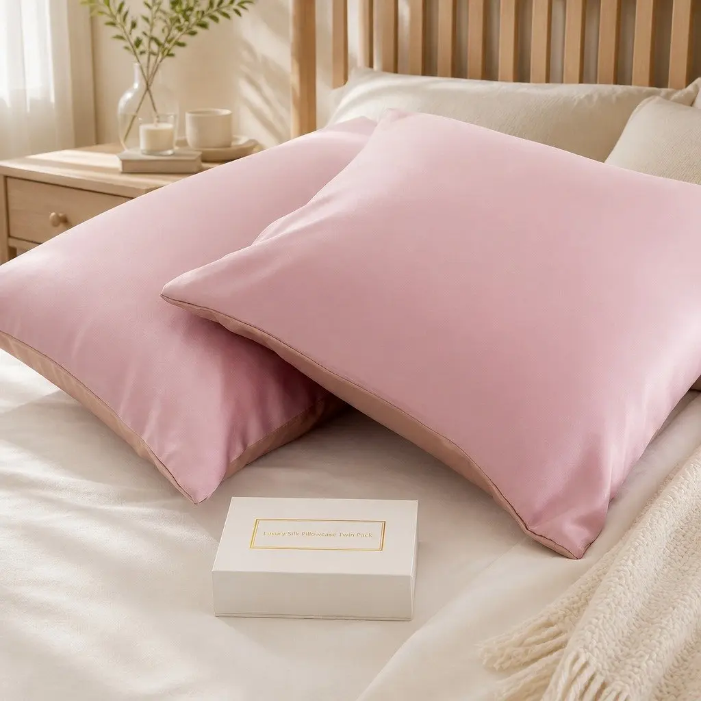 Mulberry Silk Pillowcase Hypoallergenic 51x76cm Lilac Twin Pack