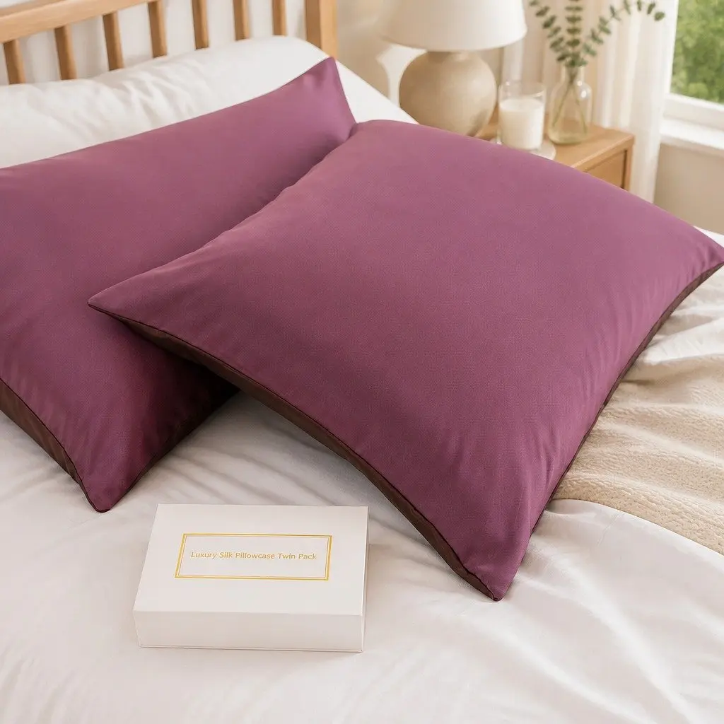 Mulberry Silk Pillowcase Twin Pack Hypoallergenic 51x76cm White