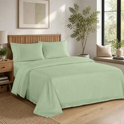 Luxury Queen Sheet Set 1200TC Satin Weave Bedding Sage Green