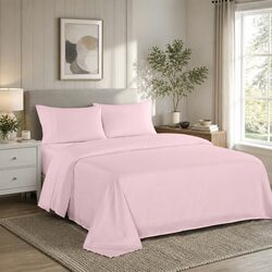 1200TC UltraSoft 4-Piece King Sheet Set in Soft Pink
