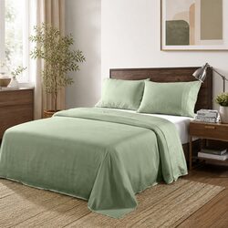 Bamboo Blend Sheet Set Queen Size Sage Green Soft 1000TC Bedding Pillowcases
