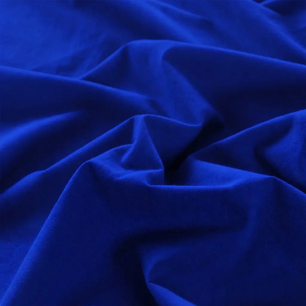 Single Vintage Washed Cotton Sheet Set in Royal Blue