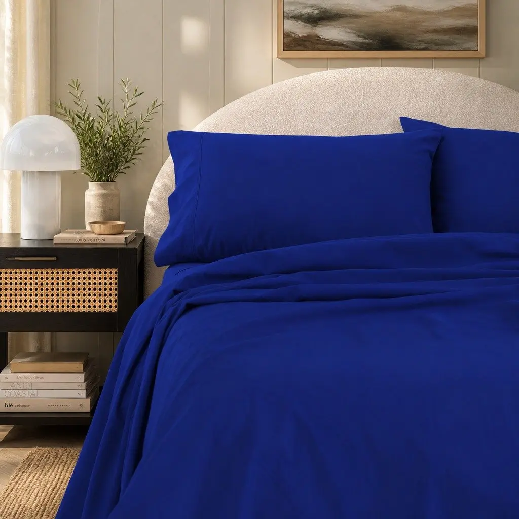 Vintage-Washed Cotton Sheet Set for Double Beds