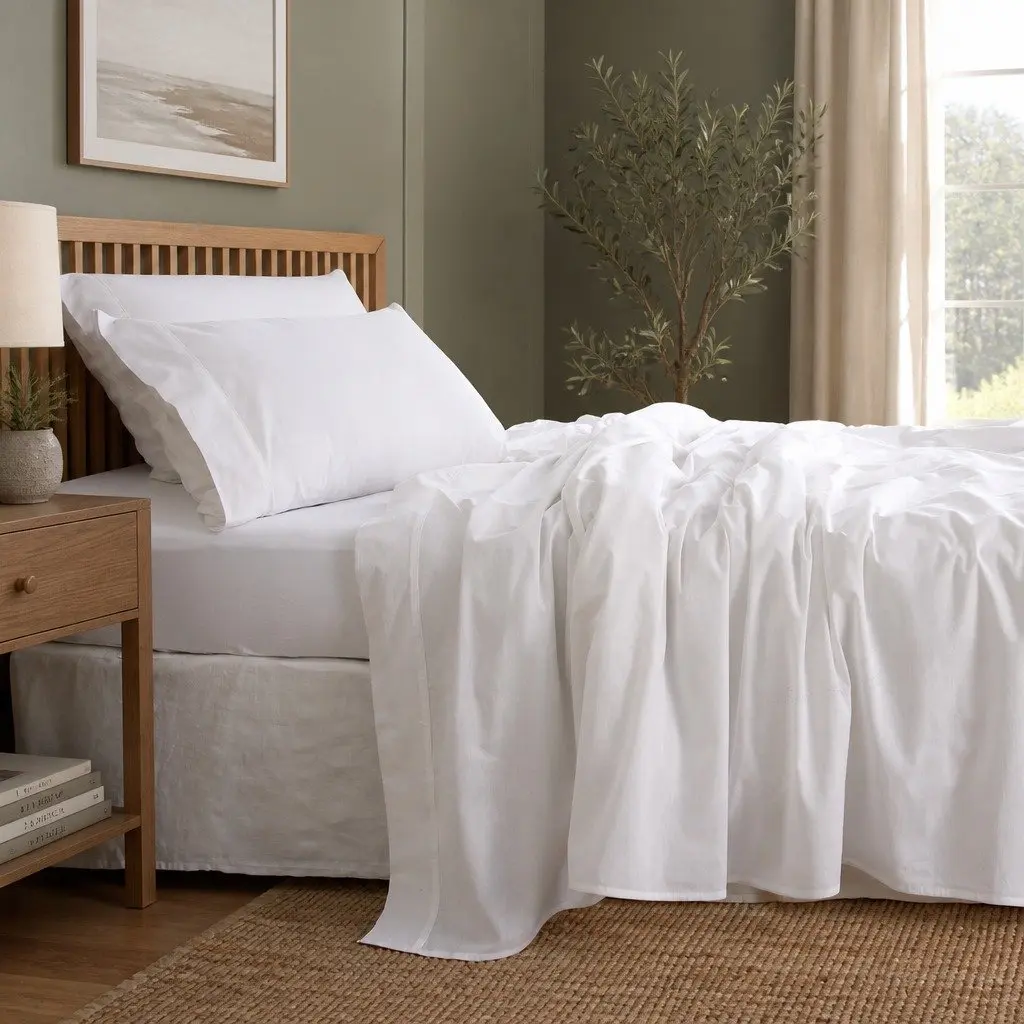 King Cotton Sheet Set Vintage Style Soft Cotton Bedding