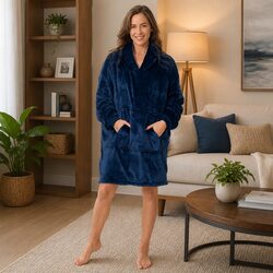 Reversible Snug Hoodie with Large Pocket and Hood