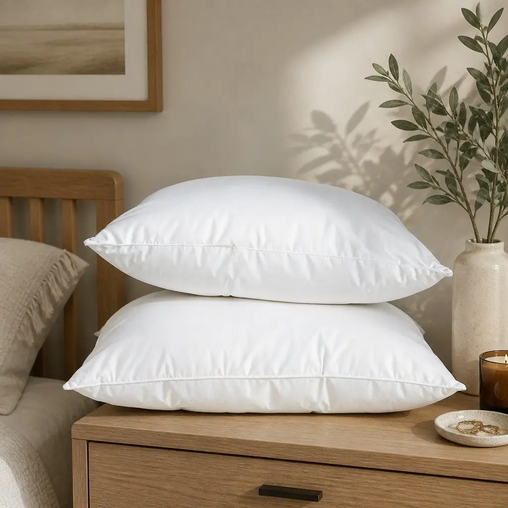 Twin Pack Goose Feather Down Pillows 1000GSM