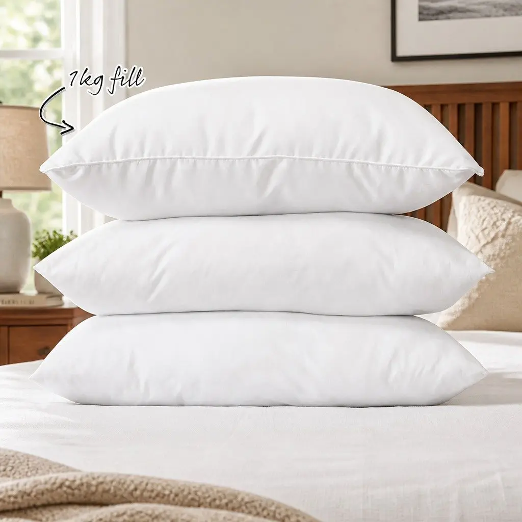 Twin Pack Goose Feather Down Pillows 1000GSM