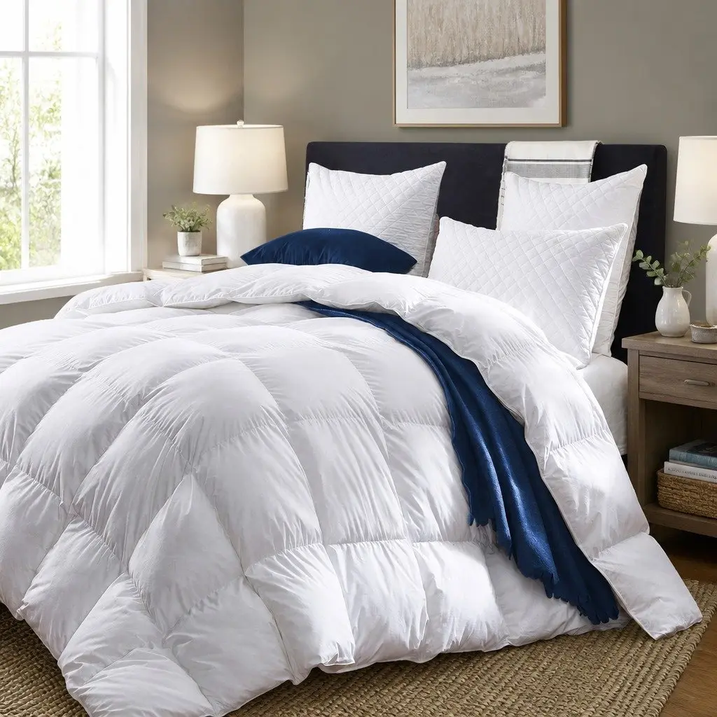 King Duck Down Quilt with Cotton Cover