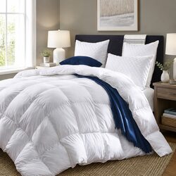 Premium King Duck Down Quilt with Cotton Cover