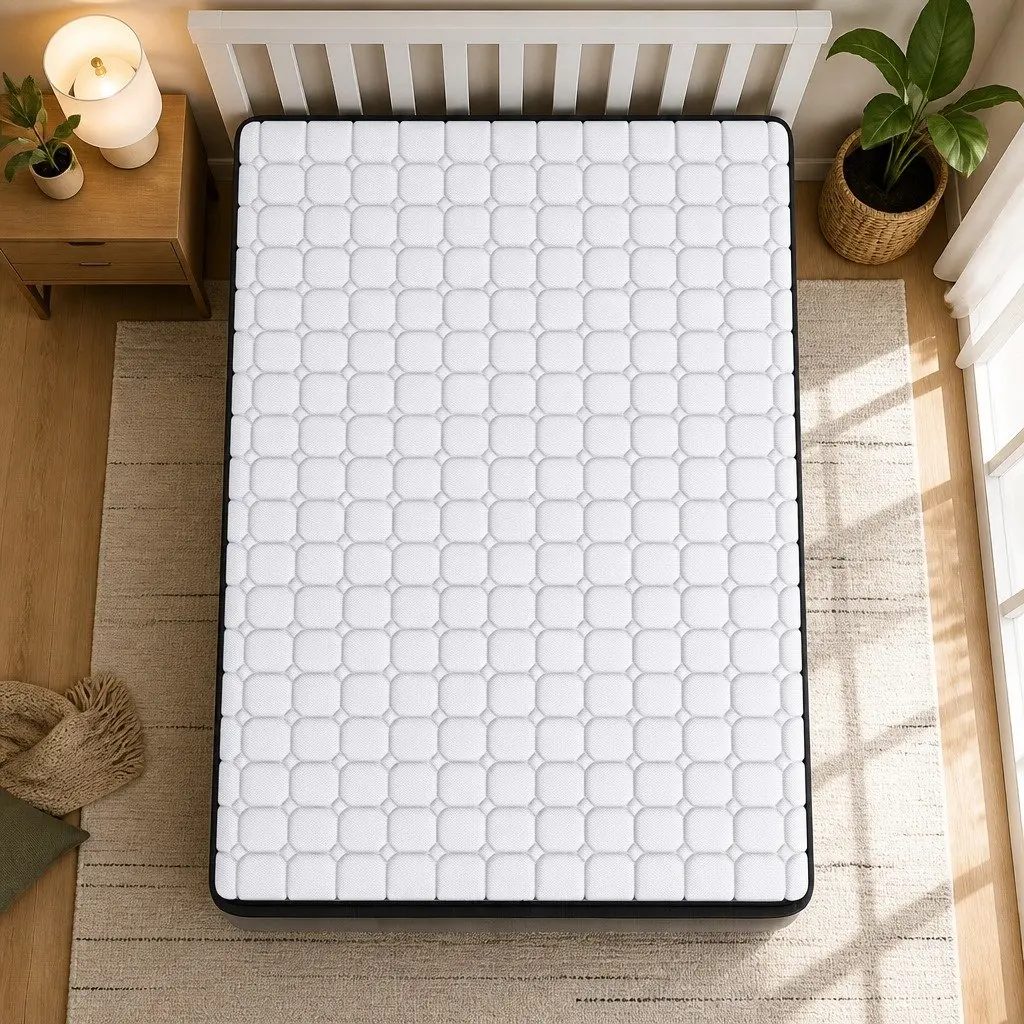 Pocket Spring Mattress Latex Foam King Single Medium-Firm 5-Zone Support White Black Grey Trim