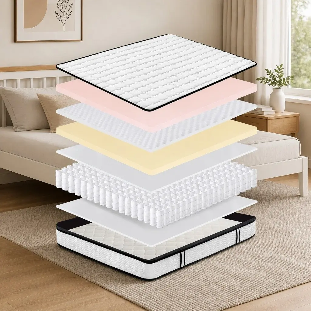 Medium-Firm Queen Pocket Spring Mattress with 5-Zone Support