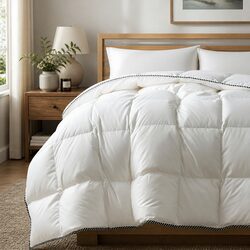 Queen Bamboo Quilt 350GSM All-Seasons Sateen Weave Hypoallergenic Breathable
