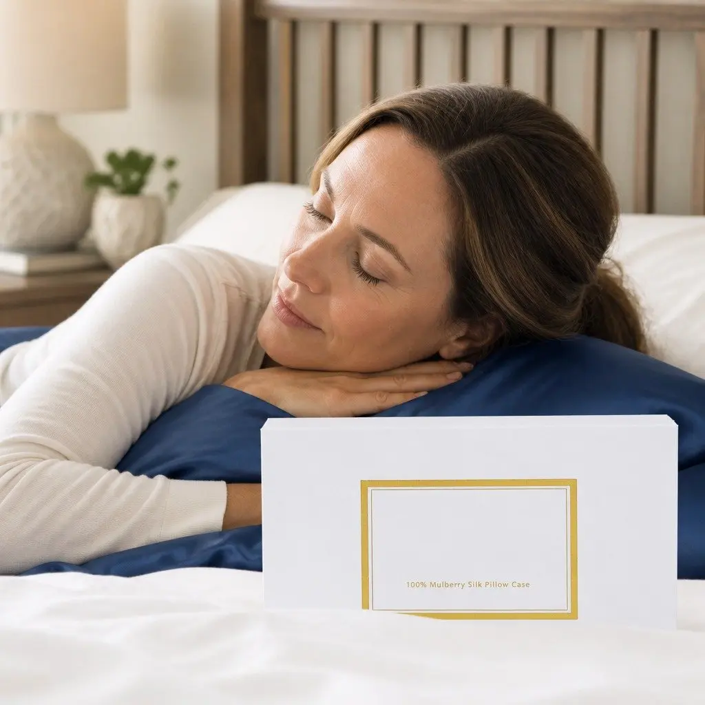 Navy Mulberry Silk Pillowcase Twin Pack 51x76cm